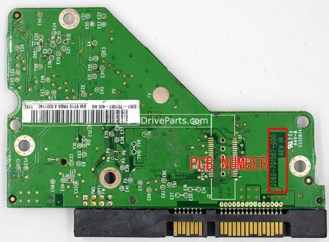 (image for) Western Digital PCB Board 2060-701567-000 REV A / P1