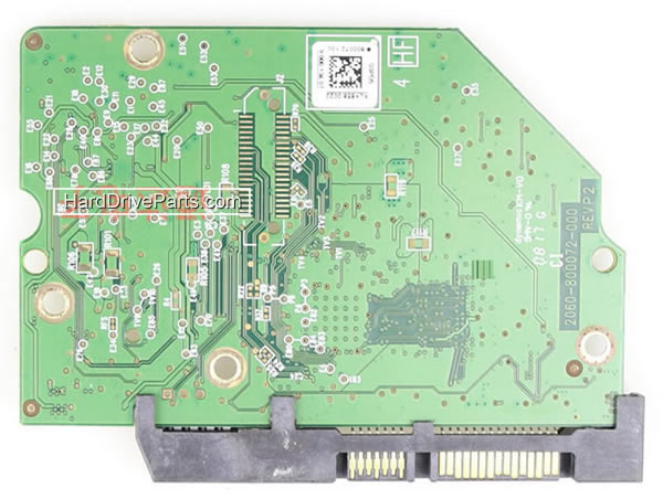 Western Digital PCB Board 2060-800072-000 REV A / P1 / P2