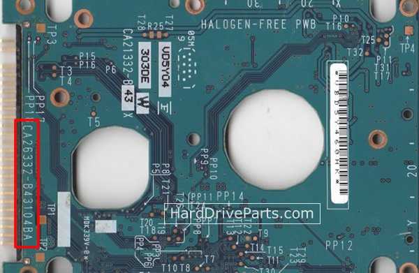 Fujitsu MHV2060AT PL PCB Board CA26332-B43104BA