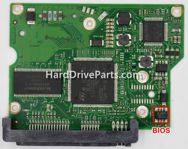 Swap bios chip on Seagate PCB Board 100532367