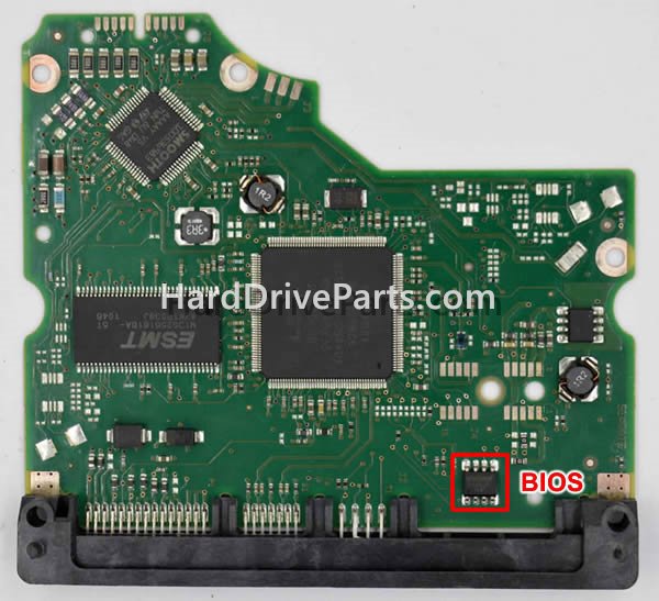 Swap bios chip on Seagate PCB Board 100535537