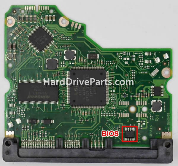 Swap bios chip on Seagate PCB Board 100536501