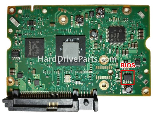 Swap bios chip on Seagate PCB Board 100583834