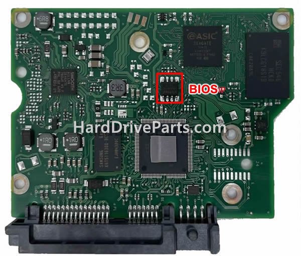 Swap bios chip on Seagate PCB Board 100731495