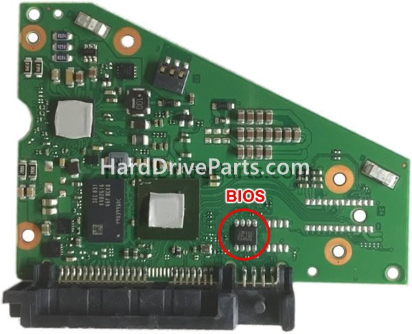 Swap bios chip on Seagate PCB Board 100835218