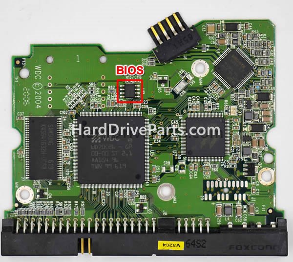 Swap bios chip on Western Digital PCB Board 2060-701265-001