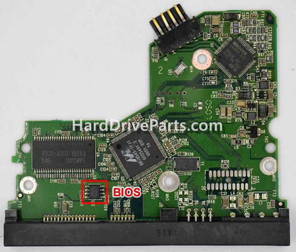 Swap bios chip on Western Digital PCB Board 2060-701393-002