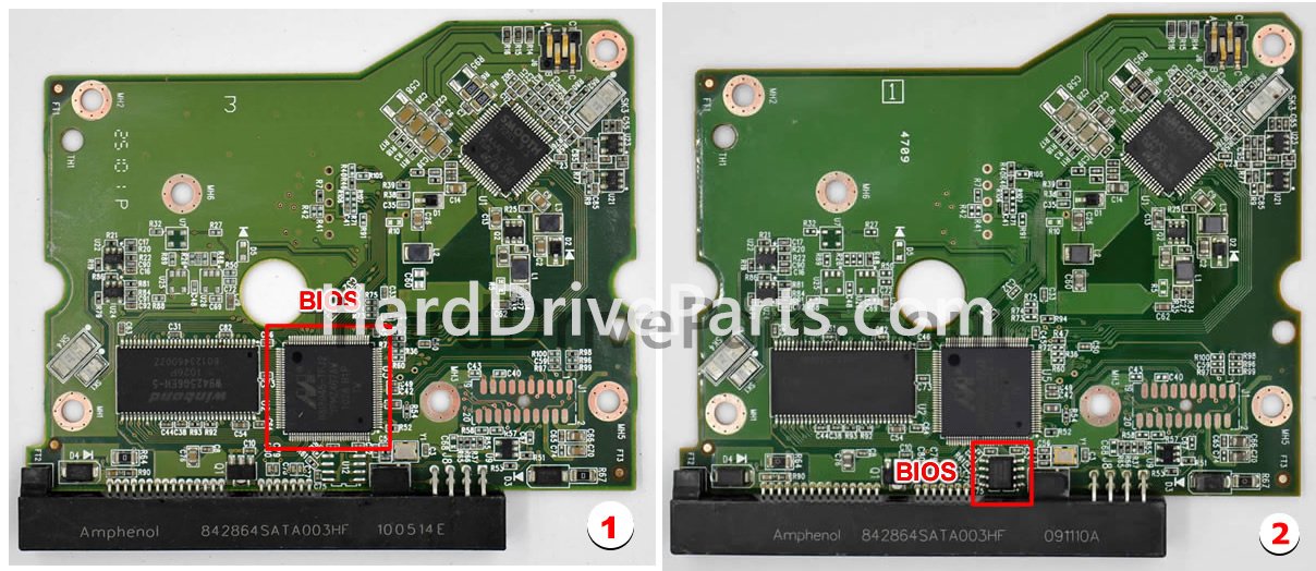 Swap bios chip on Western Digital PCB Board 2060-771642-001