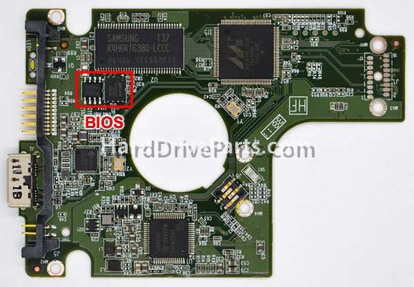 Swap bios chip on Western Digital PCB Board 2060-771761-001