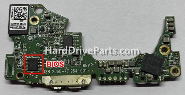 Swap bios chip on Western Digital PCB Board 2060-771964-001