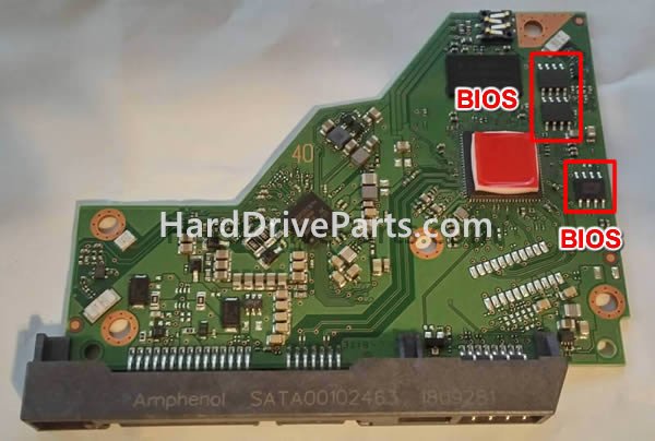 Swap bios chip on Western Digital PCB Board 2060-800077-003