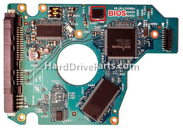 Swap bios chip on Toshiba HDD PCB G002706A